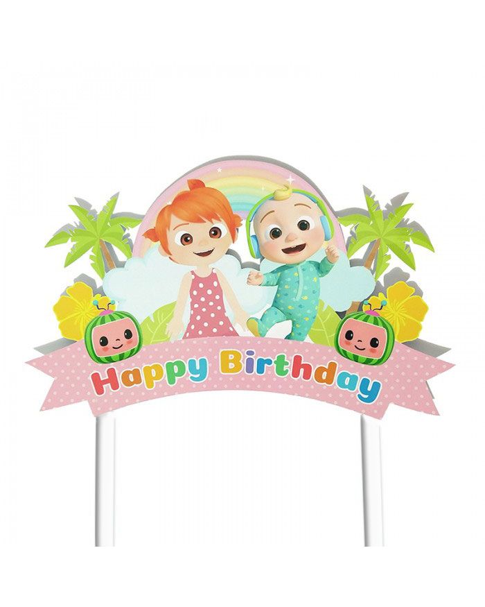 Cocomelon Birthday Cake Topper, Kids Party Topper, Kids Birthday Gold – The  Craft Gallery