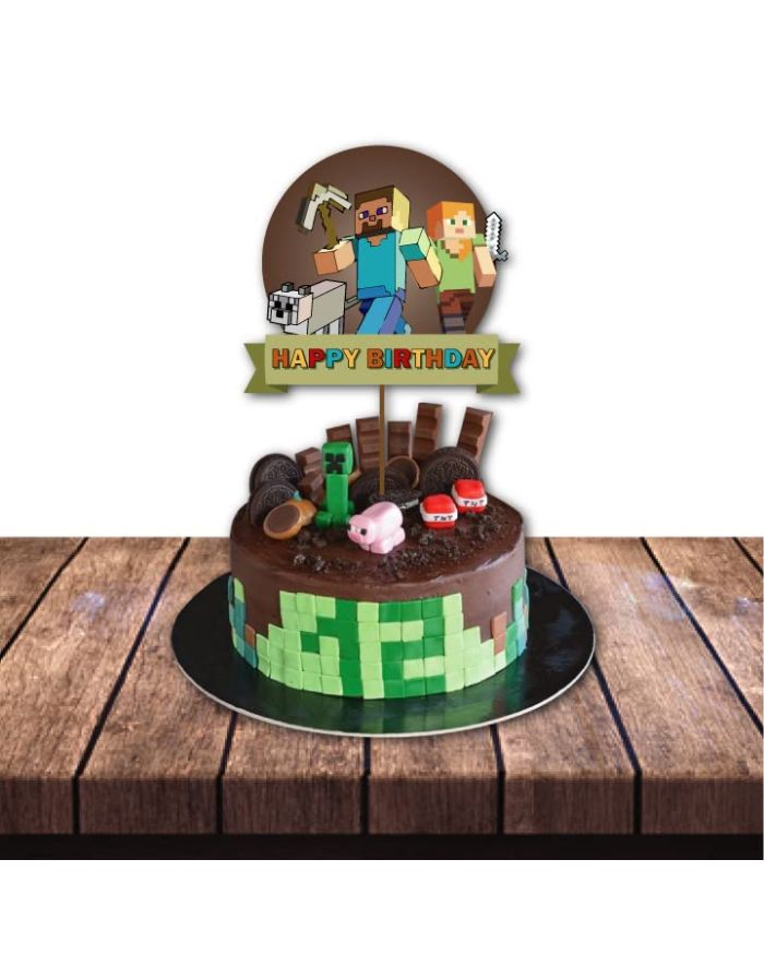 Minecraft theme cake - Decorated Cake by Sweet Mantra - CakesDecor