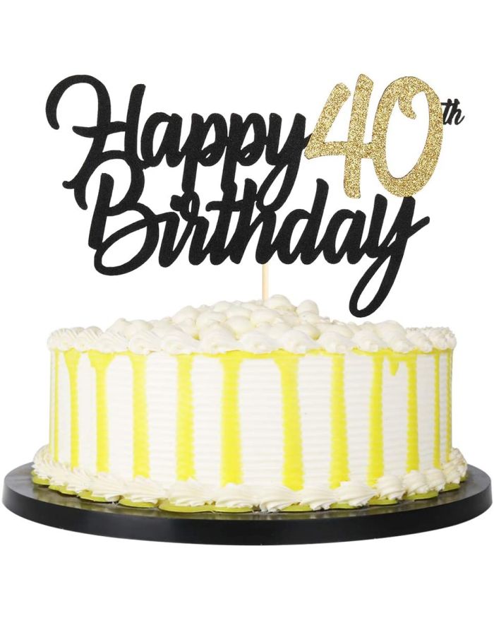 Buy Jacob Stepping Into 40th birthday cake topper-40 years old female birthday  cake topper-40th anniversary party supplies-Cheers 40 years old (black and  red) (40) Online at desertcartINDIA