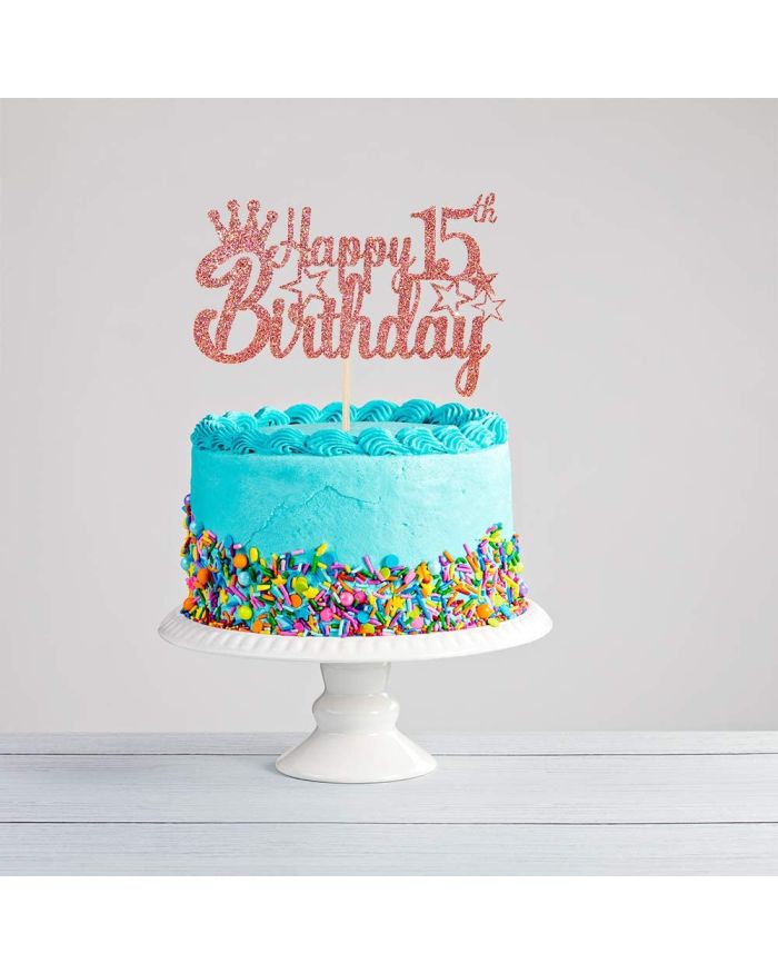 Party cake, 15 year old birthday cake, fifteen years old. Festival,  beautiful Stock Photo - Alamy