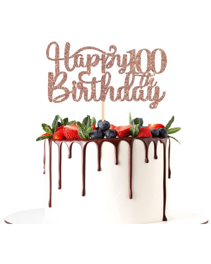 100th Birthday Cake | 100th Cake Topper | Etched Engraving