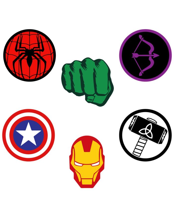 Festiko® 6 Pcs Superhero Theme Stickers, Theme Birthday Supplies, Return Gifts for Kids, Gift