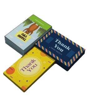  Thank You Cards (Set of 3), Party Items, Birthday/Anniversary/Baby Shower/Wedding Return Gifts, Gift Accessories- 45 Pcs (Yellow, Dark Blue & Bear)