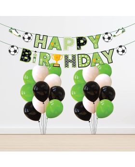 Football Theme Party Supplies - for Game Day, and Football Birthday Party Decorations ,Party Supplies Combo Banner & Multicolour Balloons