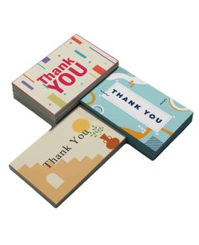  Thank You Cards (Set of 3), Party Items, Birthday/Anniversary/Baby Shower/Wedding Return Gifts, Gift Accessories- 45 Pcs (Aesthetic, Light Blue & Blocks)