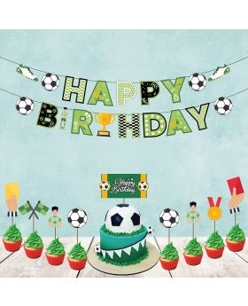 Football Theme Party Supplies - for Game Day, and Football Birthday Party Decorations ,Party Supplies Combo Banner,Cake Topper & Cup Cake Toppers