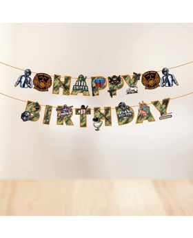 Video Game Happy Birthday Decorations - PUBG Happy Birthday Party Supplies Picks for Kids Gaming Themed Birthday Party Supplies(Banner)