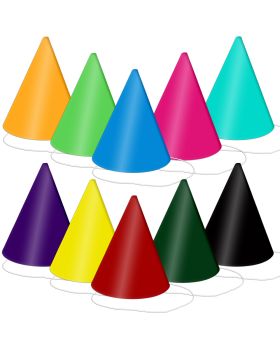 Festiko® Colorful Party Cone Hats, Solid Color Party Cone Hats, Birthday Party Hats, Party Cone Hats for Pets/Kids/Adults Birthday Party