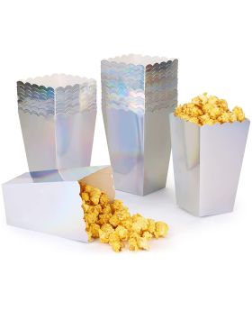 Festiko® 10 Pcs Holographic Popcorn Boxes, Popcorn Boxes for Kids Party, Popcorn Box, Return Gift Boxes, Party Favor Boxes, Solid Color Popcorn boxes