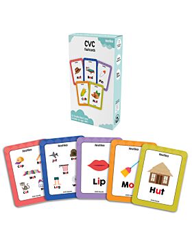 Festiko® 1 Set of 30 Pcs CVC Flash Cards, Consonant Vowel Consonant Flash Cards for Kids, Easy & Fun Way of Learning, Flashcards For Toddlers and Kids
