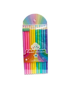 Festiko® Pack of 12 Color Rainbow Pastel Dream Pencils, Extra Smooth Premium lead Bright Colour Pencils, Stationery Set, Birthday Return Gifts for Kids
