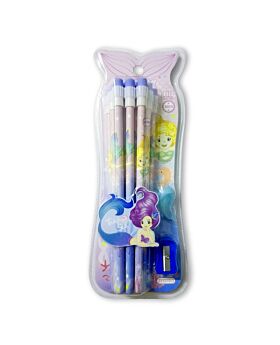 Festiko® Set of 12 Pcs Ocean Princess Pencil Eraser Set D, Mermaid Theme Stationery Set, Birthday Return Gifts for Kids