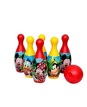 Festiko® Mickey Mouse Theme Bowling Game Set for Kids with 6 Pin 1 Ball Sport Toys Gifts for Baby Boys Girls (Multicolor)