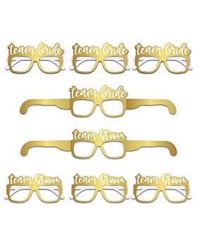 Team Bride & Groom Party Glasses