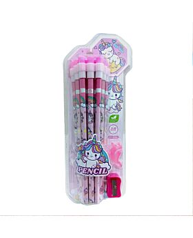 Festiko® Set of 14 Pcs Unicorn Theme Pencil Eraser Set D, Unicorn Theme Stationery Set, Birthday Return Gifts for Kids