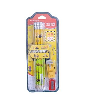 Festiko® Set of 12 Pcs Construction Pencil Eraser Set B, Construction Stationery Set