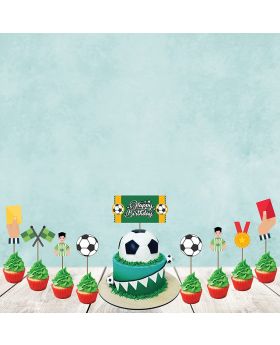 Football Theme Party Supplies - for Game Day, and Football Birthday Party Decorations ,Party Supplies Combo Cake Topper & Cup Cake Toppers