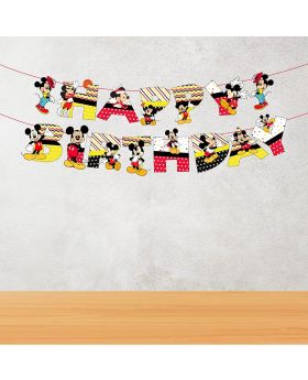 Mickey Mouse Theme Birthday Party Decoration Item Combo Pack, Mickey Happy Birthday Decoration, Mickey Mouse Themed Party Supplies (Banner)