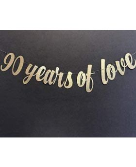 90th Birthday Banner 90 Years Loved Banner 90th Birthday Party Decor 90th Birthday Party Glitter Banners