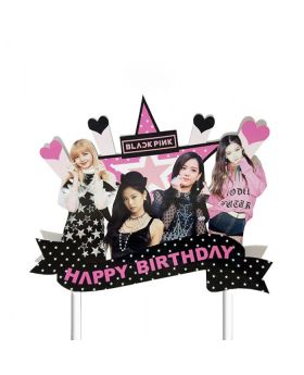 Blackpink theme Cake Topper, K-Pop theme birthday party supplies, Cake Decoration Supplies