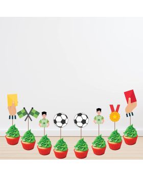 Football Theme Party Supplies - for Game Day, and Football Birthday Party Decorations ,Party Supplies 24 PCS Cup Cake Toppers
