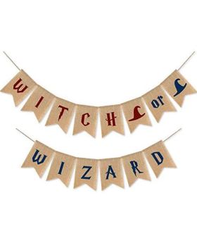 "Witch or Wizard" Banner For Baby shower Decoration Theme Harry Potter Celebration and Parties