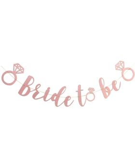 "Bride to Be" Combo1 Banner-Rose Gold Glittery For Bachelorette Party & Bridal Shower Decorations