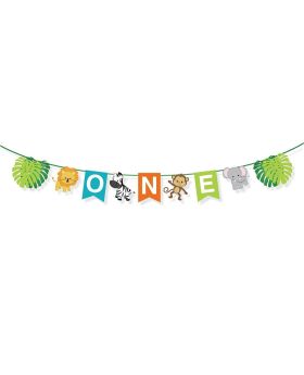 Safari Jungle 1st Birthday Banner Theme Decoration for Kids, Boys, Baby Shower, Birthday Party Decoration