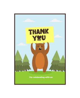 Thank You Cards, Party Items, Birthday/Anniversary/Baby Shower/Wedding Return Gifts, Gift Accessories (Bear theme)