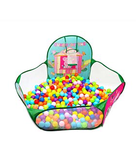 Festiko® Cartoon Theme Peppa Pig Activity Ball Pool for Kids with Ball Pit Baby Play Area Indoor Toys for 1 2 3 Years Old Foldable Play Tent