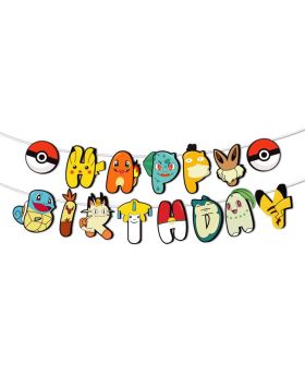 Pokemon Theme Banner, Pokemon Theme Birthday Decorations, Birthday Party Items