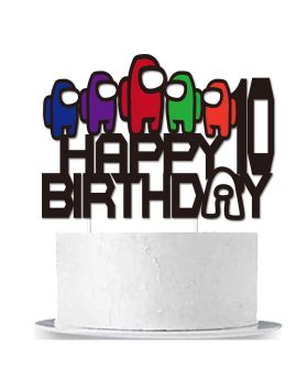 Among 10th Birthday Cake Topper Impostor Crewmate Game for 10th Birthday Cake Decoration
