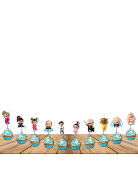 Boss Baby cup cake toppers, Boss Baby Party Supplies Pack of 12 pcs, Baby Party Supplies, Children Party Decoration Supplies