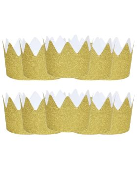 Festiko® Gold Glitter Party Crown Hats, theme birthday supplies, return gifts for kids, gift accessories, party items, paper Party Crown Hats/caps/hats, party wearables
