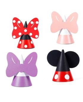 Festiko® Hat Set of 4 Pcs Mickey Minnie Bow knot Party Cone Hat for Kids Birthday