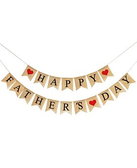 Festiko® Happy Father's Day Banner With Red Heart Sign, Father's Day Decoration Supplies, Father's Day Combo, Fathers day Decoration Items