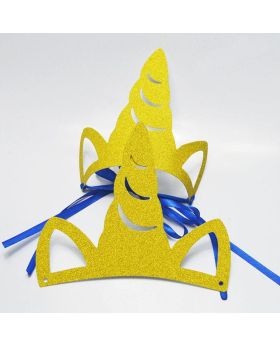 Festiko® Gold Glitter Unicorn Paper Hats for 1st Birthday Party Cap,Unicorn Theme Girls Happy Birthday Party Supplies Set of 10 Pcs