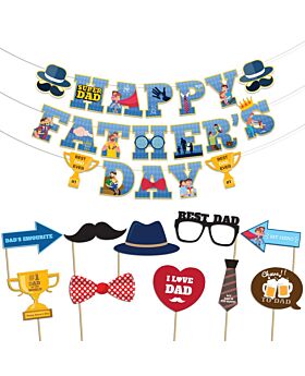 Festiko® Happy Father's Day Combo Decorations (Set of 11 Pcs), Father's Day Decoration Supplies, Father's Day Super Combo, Fathers day Party Decoration