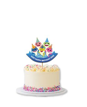 Baby Shark Happy Birthday Cake Topper Theme Cake Decoration For Kid's Birthday Party Decoration