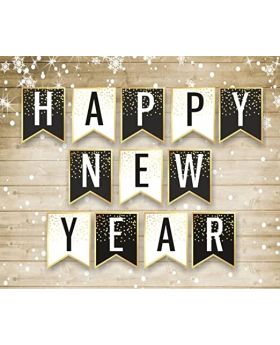 Festiko® Happy new year Banner,New Year's Eve banners,Letter Banner, bunting, happy new year