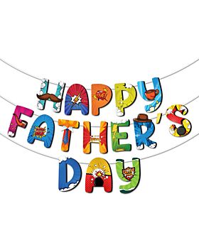 Festiko® Happy Father's Day Banner Decoration, Superhero Theme Father's Day Decoration, Fathers day Party Decoration