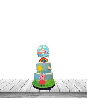7Pcs Peppa Pig Happy Birthday Theme Cake Topper & Cupcake Topper For Kid's Birthday Cake Decoration