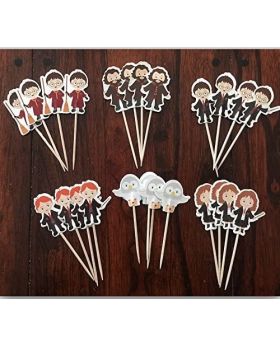 24 pcs- Harry Potter Theme Cupcake Toppers, Cake Decoration Supplies