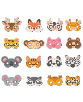 Festiko® Animal Theme Face Masks (16 Pcs), Animal Jungle Theme Party Supplies, Return Gifts for Kids, Jungle Theme Party Items,Face Masks for Kids