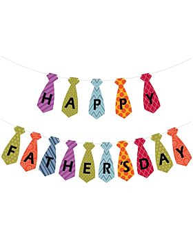 Festiko® Happy Father's Day Banner in Tie Cutouts, Father's Day Decoration Supplies, Father's Day Combo, Fathers day Decoration Items