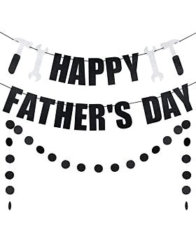 Festiko® Happy Father's Day Banner With Circle Garland, Father's Day Decoration Supplies, Father's Day Combo, Fathers day Decoration Items