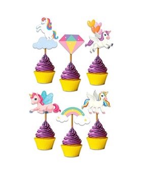 20 pcs Unicorn Theme Cupcake Toppers