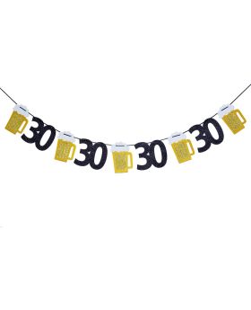 Beer birthday Glitter Banner, Beer Garland - Cheers to 30 Years Banner, 30th Birthday Banner - 30th birthday Decor