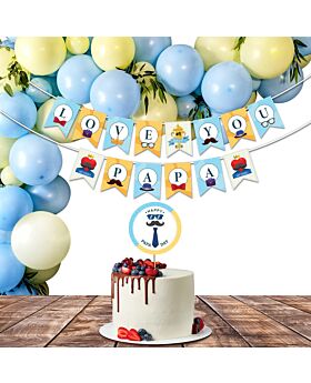Festiko® Love You Papa Combo (Set of 27 Pcs), Happy Father's Day Decoration, Fathers day Party Decoration