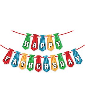 Festiko® Happy Father's Day Banner in Multicolor Tie Sign, Father's Day Decoration Supplies, Father's Day Combo, Fathers day Decoration Items